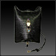 Lg. Black Lizard w/ Face; rainbow moonstone, amythest, onyx, peridot, carved bone